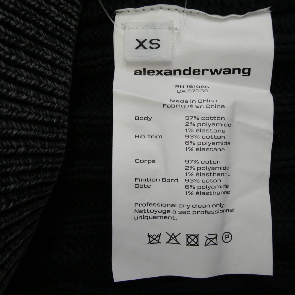 Alexander Wang アレキサンダーワン 4KC2251050 ケーブルニット クロップド カーディガン グレー系 XS【中古】