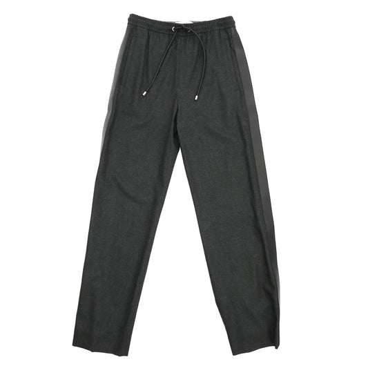 LOEWE ロエベ 25SS H526Y04WG5 TRACKSUIT TROUSERS ウール カシミヤ混 ラムレザーライン トラックスーツ トラウザーズ パンツ ダークグレー系 46【中古】