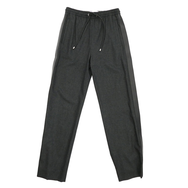 LOEWE ロエベ 25SS H526Y04WG5 TRACKSUIT TROUSERS ウール カシミヤ混 ラムレザーライン トラックスーツ トラウザーズ パンツ ダークグレー系 46【中古】