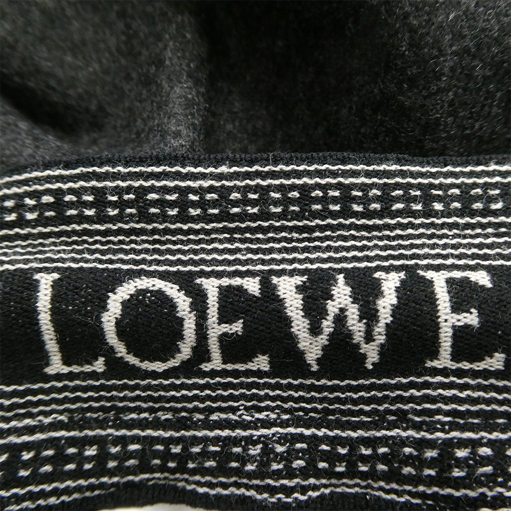 LOEWE ロエベ 25SS H526Y04WG5 TRACKSUIT TROUSERS ウール カシミヤ混 ラムレザーライン トラックスーツ トラウザーズ パンツ ダークグレー系 46【中古】