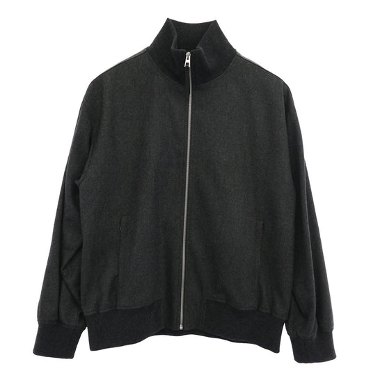 LOEWE ロエベ 25SS H526Y02WB1 TRACKSUIT JACKET ウール カシミヤ混 ラムレザーライン トラックスーツ ジャケット ブルゾン ダークグレー系 50【中古】