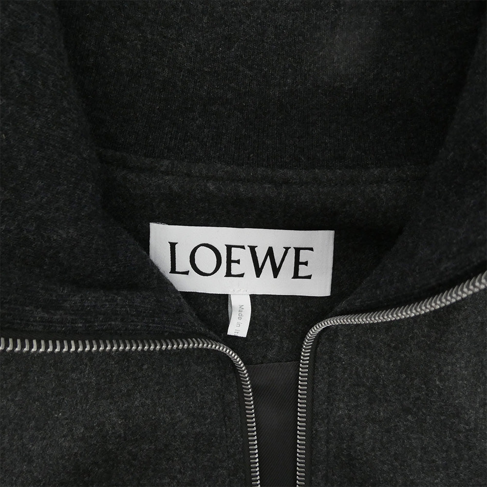 LOEWE ロエベ 25SS H526Y02WB1 TRACKSUIT JACKET ウール カシミヤ混 ラムレザーライン トラックスーツ ジャケット ブルゾン ダークグレー系 50【中古】