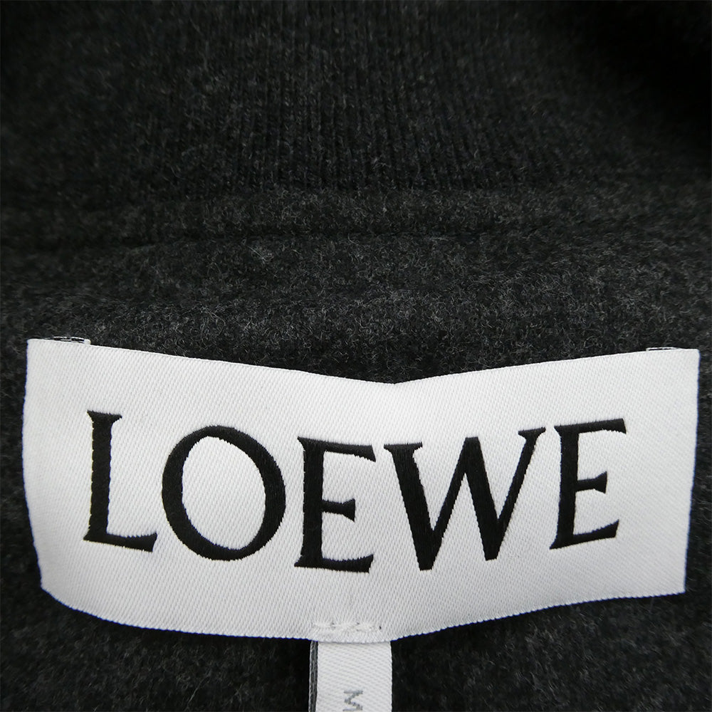 LOEWE ロエベ 25SS H526Y02WB1 TRACKSUIT JACKET ウール カシミヤ混 ラムレザーライン トラックスーツ ジャケット ブルゾン ダークグレー系 50【中古】
