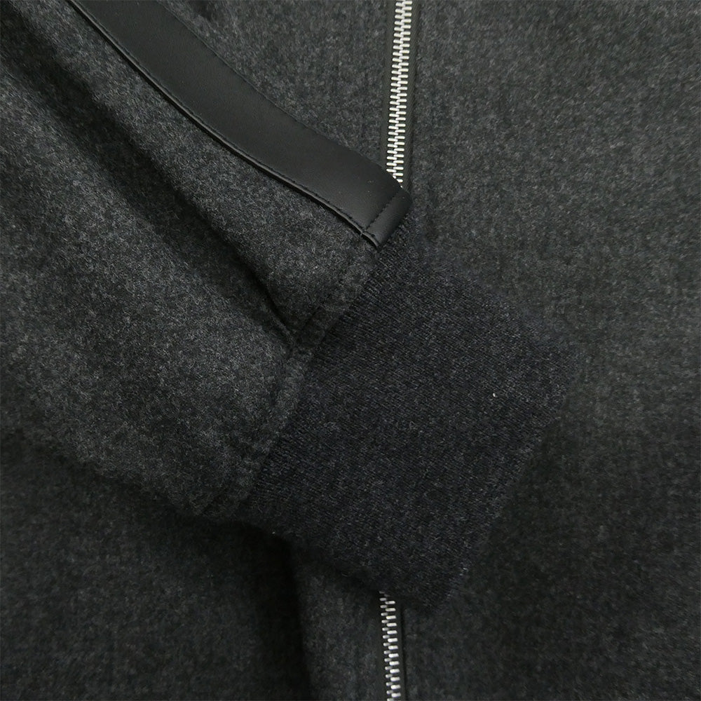 LOEWE ロエベ 25SS H526Y02WB1 TRACKSUIT JACKET ウール カシミヤ混 ラムレザーライン トラックスーツ ジャケット ブルゾン ダークグレー系 50【中古】