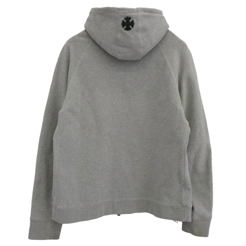 CHROME HEARTS クロムハーツ（原本無） FUCK YOU刺繍 CHプラスレザーパッチ ロゴ刺繍 ダガージップ フーディー パーカー グレー系 XL【中古】