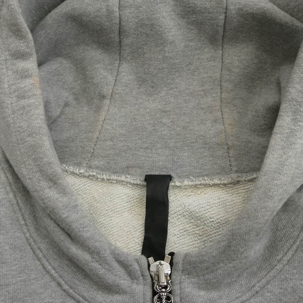 CHROME HEARTS クロムハーツ（原本無） FUCK YOU刺繍 CHプラスレザーパッチ ロゴ刺繍 ダガージップ フーディー パーカー グレー系 XL【中古】