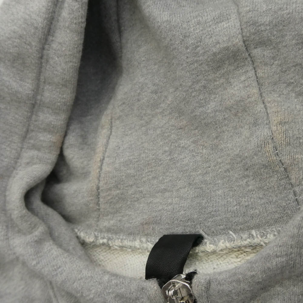 CHROME HEARTS クロムハーツ（原本無） FUCK YOU刺繍 CHプラスレザーパッチ ロゴ刺繍 ダガージップ フーディー パーカー グレー系 XL【中古】