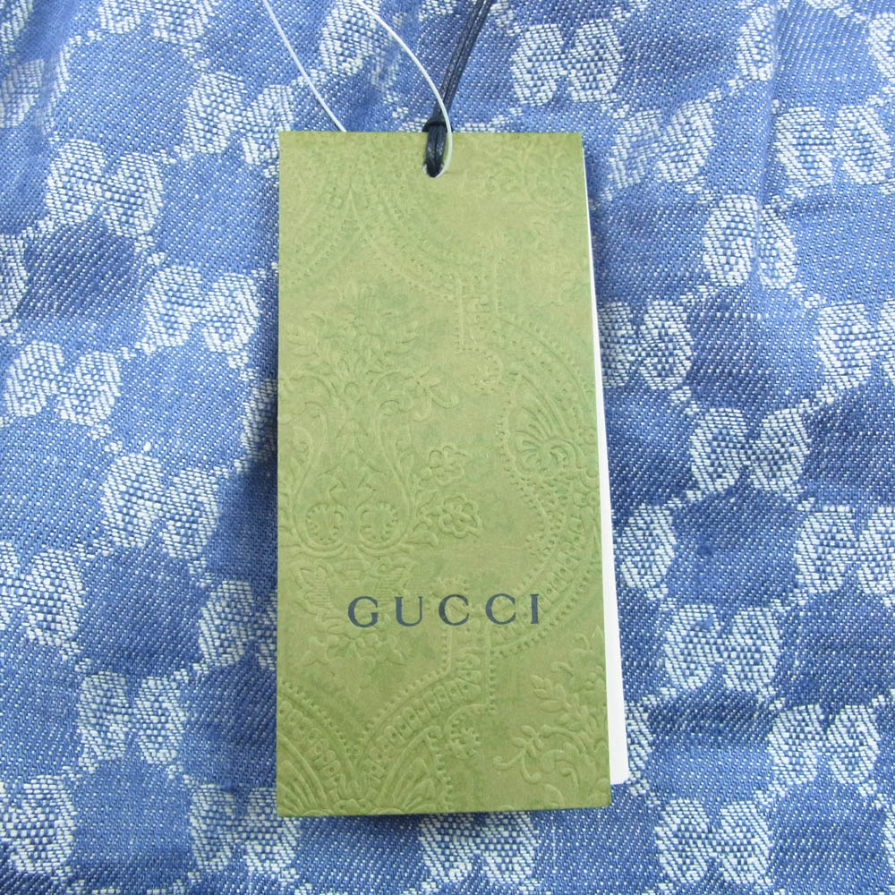 GUCCI グッチ 691892 GG総柄 リネン ショート パンツ ショーツ インディゴブルー系 46【極上美品】【中古】