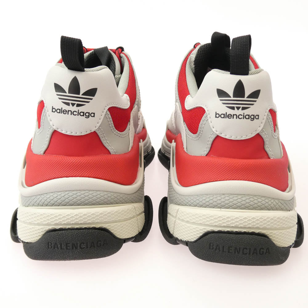 BALENCIAGA バレンシアガ 712821 ×adidas TRIPLE S TRAINERS アディダス トリプルエス スニーカー レッド系 グレー系 28.5【極上美品】【中古】