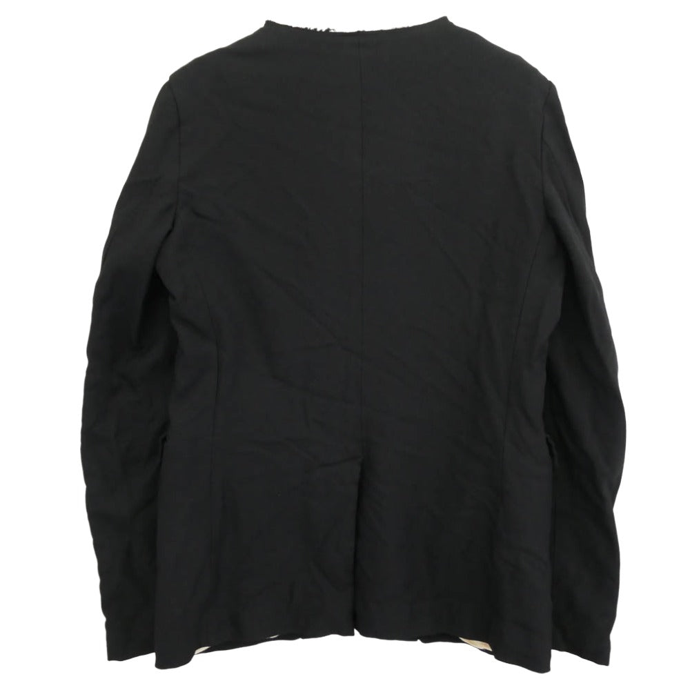 BLACK COMME des GARCONS ブラックコムデギャルソン 1P-J017 AD2015 エステル縮絨 襟変形 ブレザー テーラード ジャケット ブラック系 M【美品】【中古】
