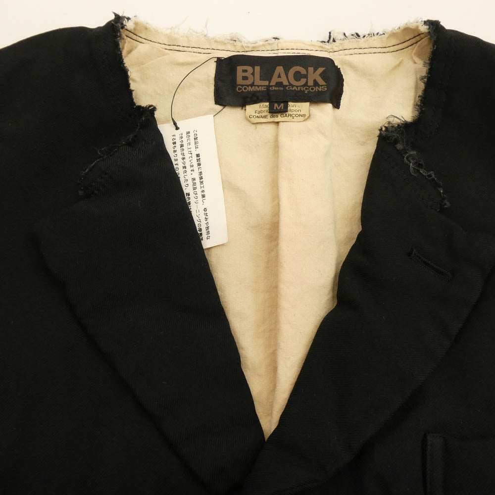 BLACK COMME des GARCONS ブラックコムデギャルソン 1P-J017 AD2015 エステル縮絨 襟変形 ブレザー テーラード ジャケット ブラック系 M【美品】【中古】