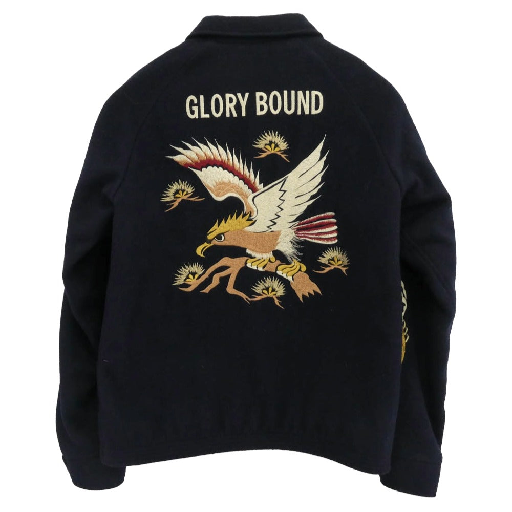 COOTIE クーティー 15AW Souvenir Work Jacket スーベニア ワーク ジャケット 裏地キルティング 刺繍 ジップ ブルゾン ネイビー系【中古】