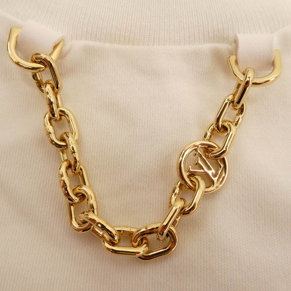 LOUIS VUITTON ルイ・ヴィトン 1AHEOT フロックド LV 半袖 Tシャツ ホワイト系 XS【中古】