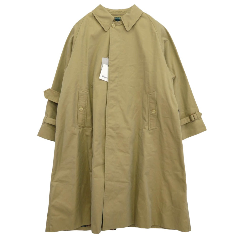 GYMPHLEX ジムフレックス GY-A0058SYR ベルテッドバルマカーンコート ステンカラー ロング アウター コート ベージュ系 14【極上美品】【中古】