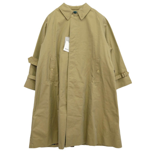 GYMPHLEX ジムフレックス GY-A0058SYR ベルテッドバルマカーンコート ステンカラー ロング アウター コート ベージュ系 14【極上美品】【中古】