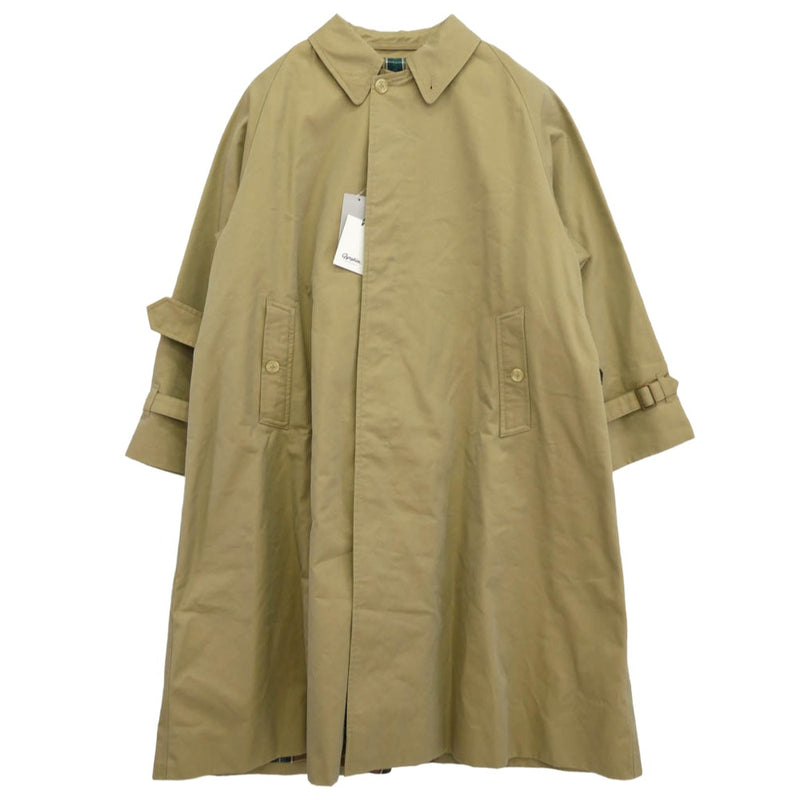 GYMPHLEX ジムフレックス GY-A0058SYR ベルテッドバルマカーンコート ステンカラー ロング アウター コート ベージュ系 14【極上美品】【中古】