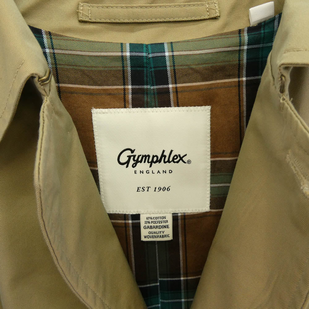 GYMPHLEX ジムフレックス GY-A0058SYR ベルテッドバルマカーンコート ステンカラー ロング アウター コート ベージュ系 14【極上美品】【中古】