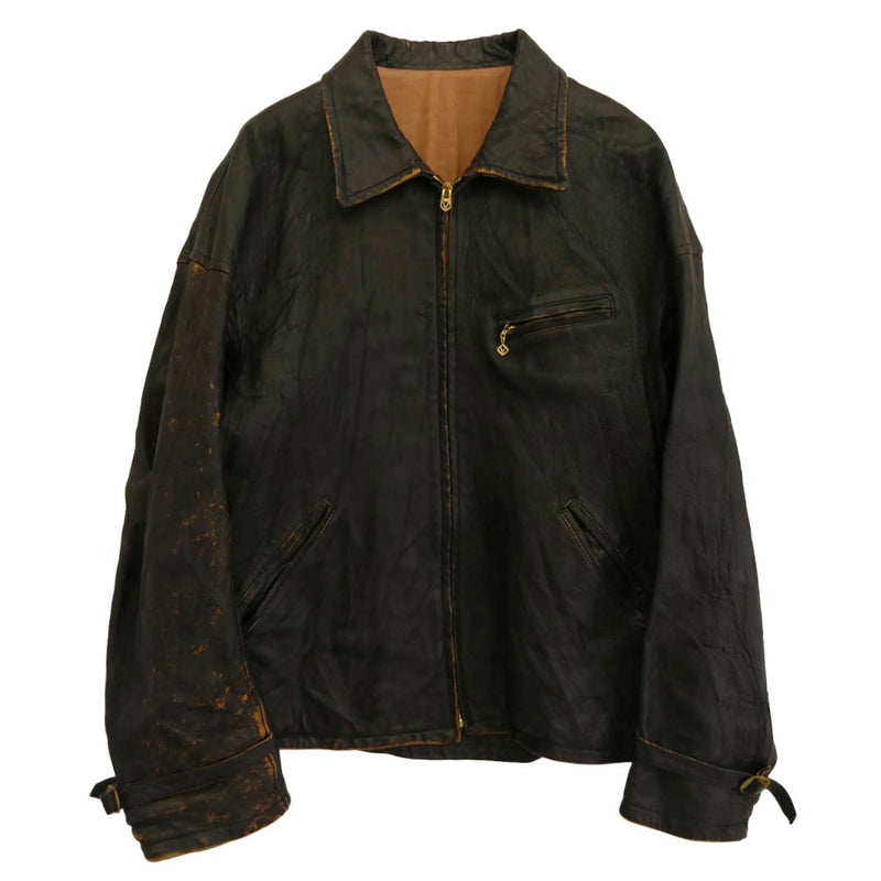 VISVIM ビズビム 23AW 0123205014002 UNO RIDERS JKT IT ベジタブルタンニングラムレザー ライダース レザー ジャケット ブラック系 3【新古品】【未使用】【中古】