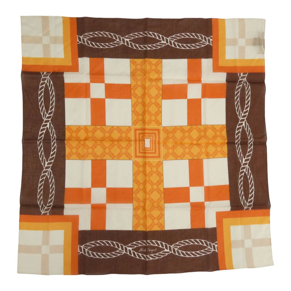 ニックフーケ NF CROSS BANDANA クロス バンダナ スカーフ マルチカラー系【極上美品】【中古】