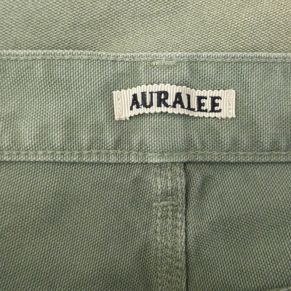 AURALEE オーラリー 25SS A25SP02CD ORGANIC COTTON DUCK PANTS オーガニック コットン ダック パンツ ライトグリーン系 3【新古品】【未使用】【中古】
