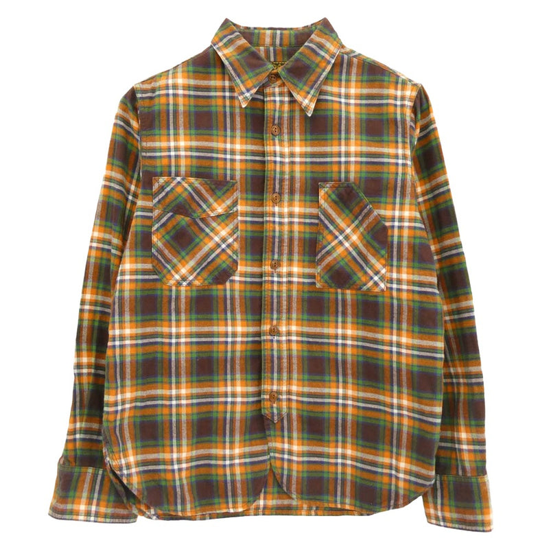 CUSHMAN クッシュマン Lot 25007 チンスト マチ付 長袖 チェック ネルシャツ マルチカラー系 サイズ表記なし【中古】