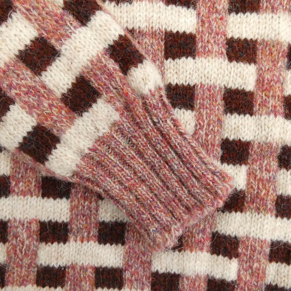 アジャスタブルコスチューム AK-033 JAMIESON'S FAIRISLE KNIT-WEAR ジャミーソンズ Vネック フェアアイル ニット セーター レッド系 34【極上美品】【中古】