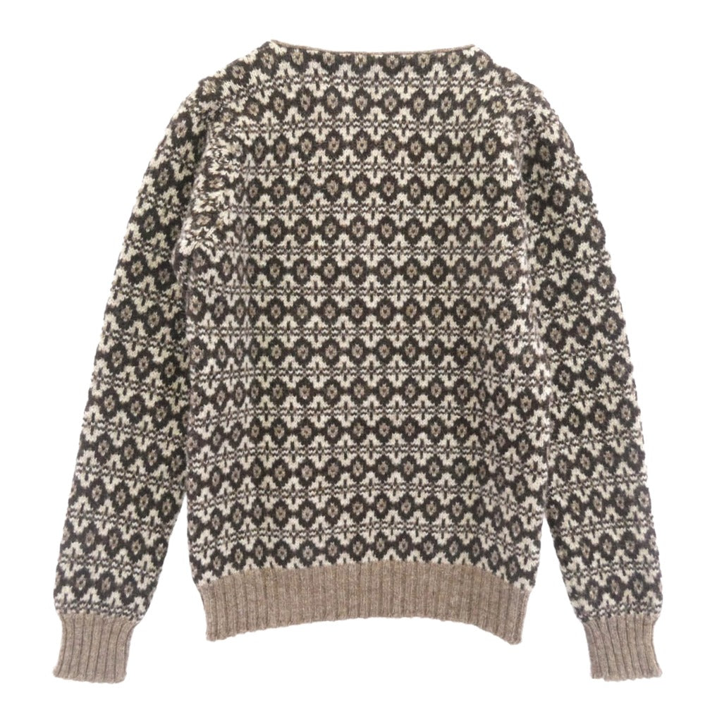 アジャスタブルコスチューム AK-029(TYPE-C) JAMIESON'S FAIRISLE KNIT-WEAR ジャミーソンズ Vネック フェアアイル ニット セーター ブラウン系 34【極上美品】【中古】