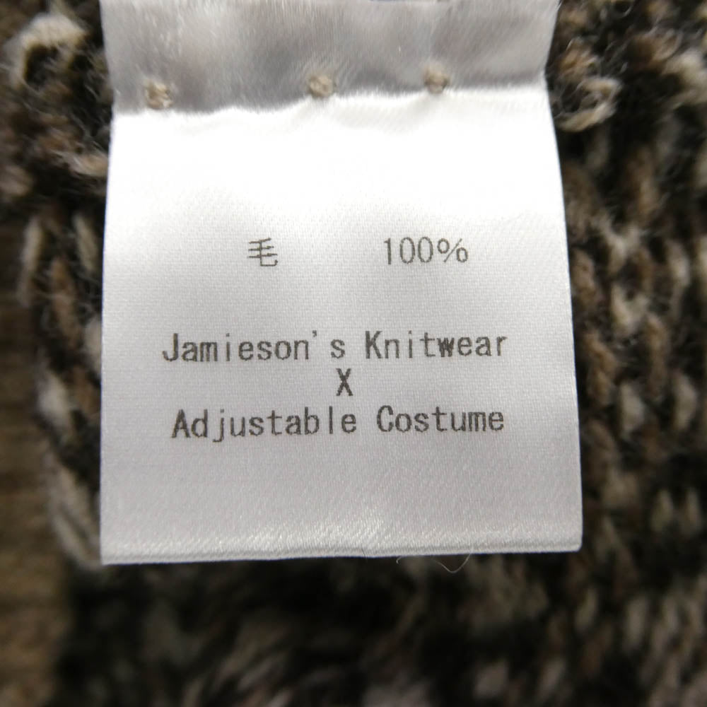 アジャスタブルコスチューム AK-029(TYPE-C) JAMIESON'S FAIRISLE KNIT-WEAR ジャミーソンズ Vネック フェアアイル ニット セーター ブラウン系 34【極上美品】【中古】