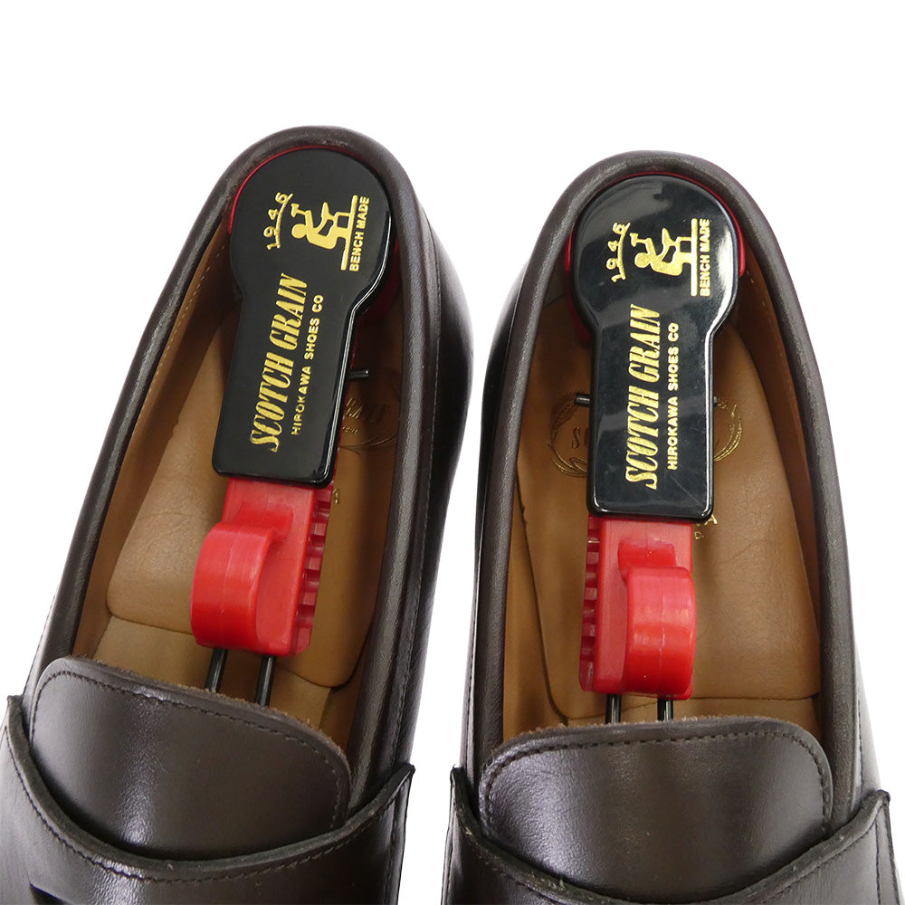 SCOTCH GRAIN スコッチグレイン 2268 VENTO レザー スリッポン ローファー ダークブラウン系 25.5【中古】