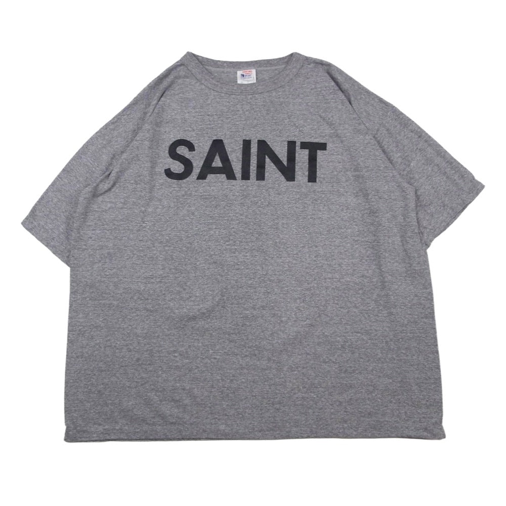 SAINT MICHAEL セントマイケル 25SS SM-HR8-0000-087 S/S SAINT Tee ロゴプリント 半袖 Tシャツ カットソー グレー系 XL【中古】