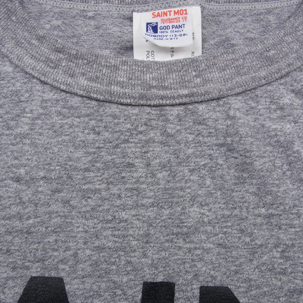 SAINT MICHAEL セントマイケル 25SS SM-HR8-0000-087 S/S SAINT Tee ロゴプリント 半袖 Tシャツ カットソー グレー系 XL【中古】