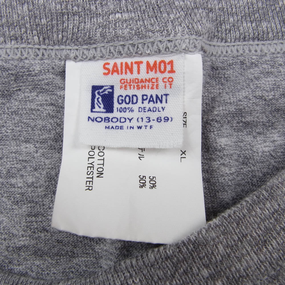 SAINT MICHAEL セントマイケル 25SS SM-HR8-0000-087 S/S SAINT Tee ロゴプリント 半袖 Tシャツ カットソー グレー系 XL【中古】