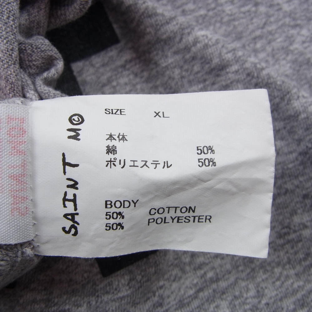 SAINT MICHAEL セントマイケル 25SS SM-HR8-0000-087 S/S SAINT Tee ロゴプリント 半袖 Tシャツ カットソー グレー系 XL【中古】