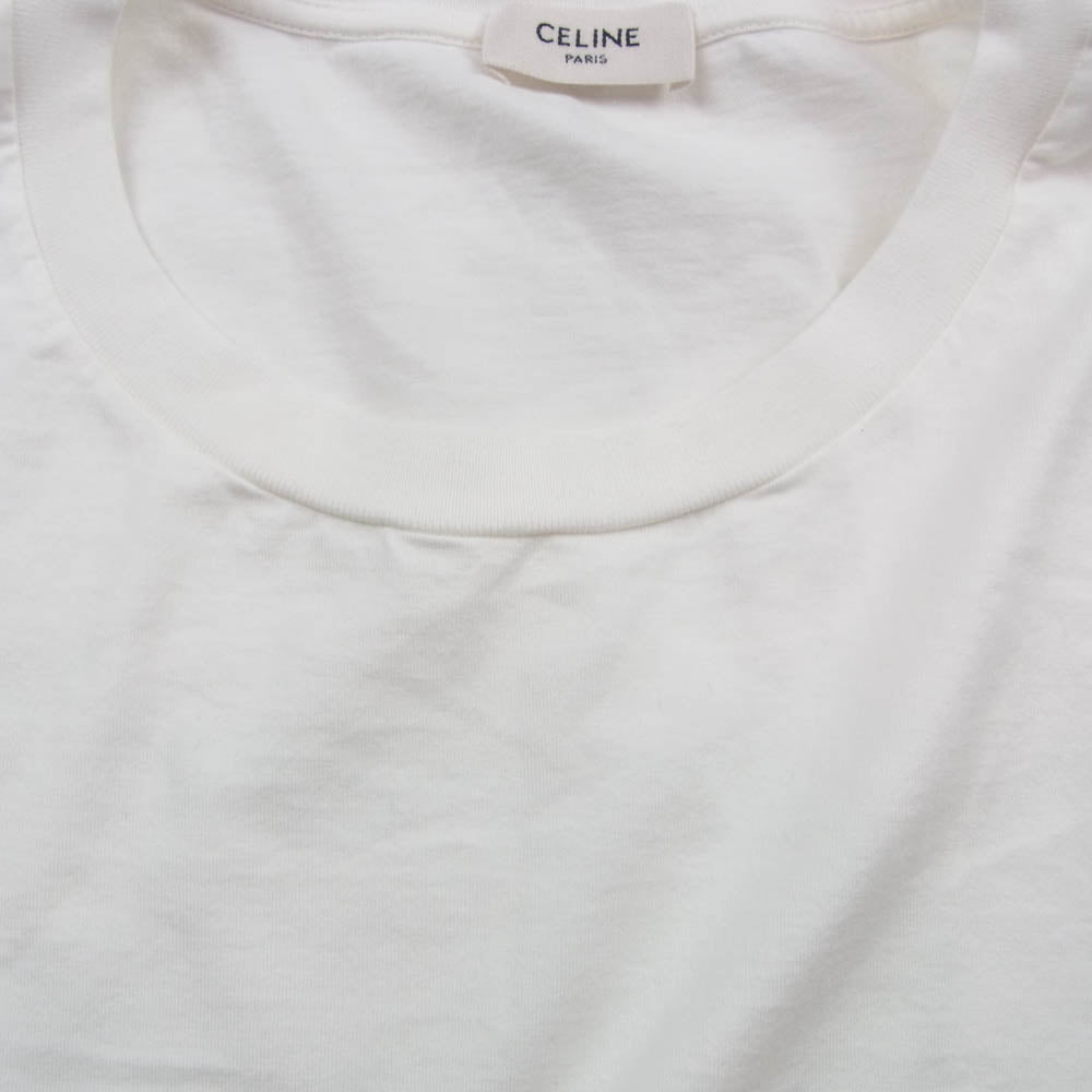 CELINE セリーヌ 22SS 2X10B671Q グラデーション ロゴ 半袖 Tシャツ カットソー ホワイト系 L【中古】