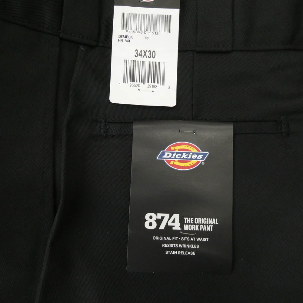 カリフォークス × Dickies 874 Embroidery W-Chain ディッキーズ エンブロイダリー チェーン刺繍 ワーク パンツ ブラック系 34X30【極上美品】【中古】