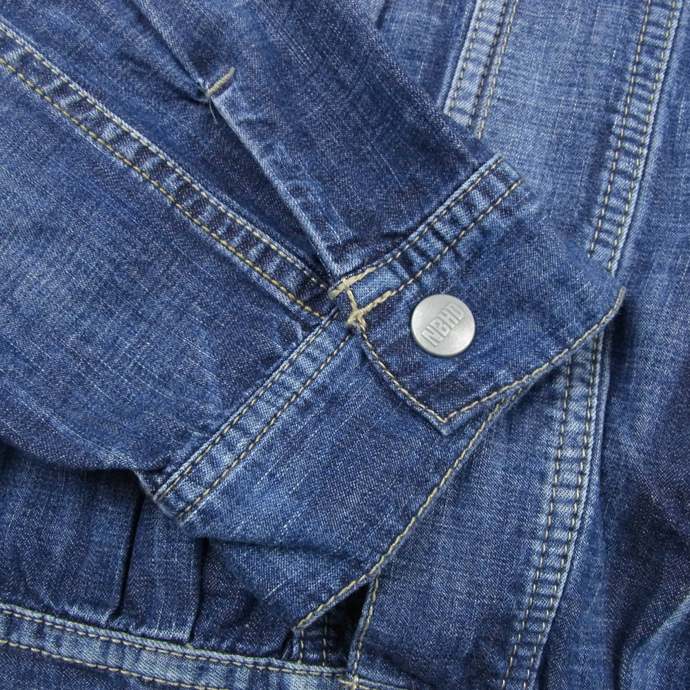 NEIGHBORHOOD ネイバーフッド 24SS 241SPNH-JKM04 WASHED LIGHTWEIGHT DENIM JACKET ペンキ加工 ウォッシュド ライトウェア デニム ジャケット インディゴブルー系 XL【中古】