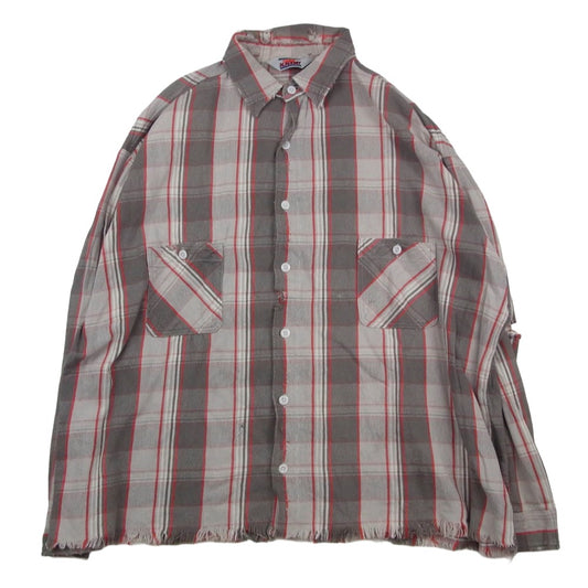 SAINT MICHAEL セントマイケル 22AW SM-A22-0000-060 × SHERMER ACADEMY シャーマーアカデミー FRANNEL SHIRT フランネル チェック 長袖 シャツ グレー系 XL【中古】