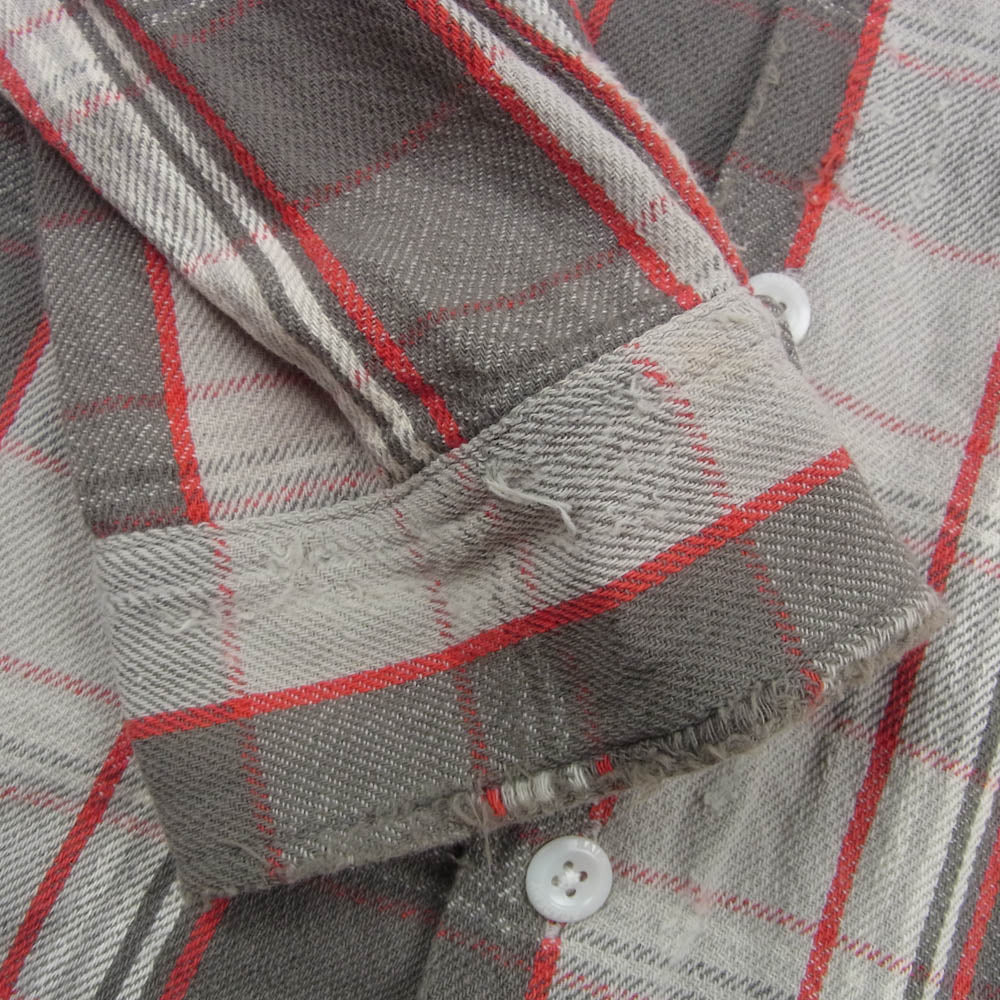 SAINT MICHAEL セントマイケル 22AW SM-A22-0000-060 × SHERMER ACADEMY シャーマーアカデミー FRANNEL SHIRT フランネル チェック 長袖 シャツ グレー系 XL【中古】
