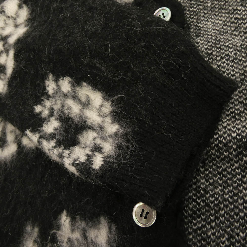 SAINT MICHAEL セントマイケル 24AW SM-YS1-0000-C50 × DENIM TEARS デニムティアーズ DT MH CARDIGAN モヘア カーディガン ブラック系 L【中古】