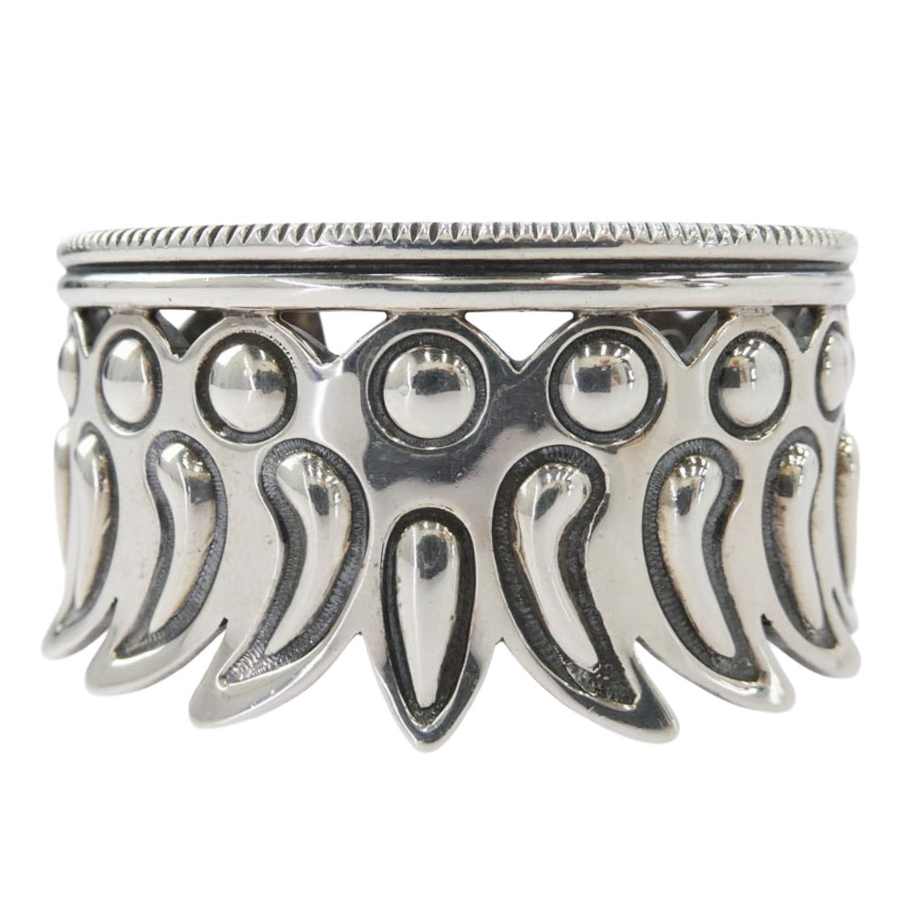 Cody Sanderson コディサンダーソン Navajo ナバホ Repo Feather Inward レポフェザー インワード バングル シルバー系【中古】