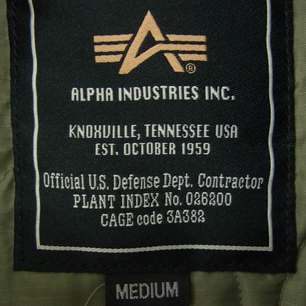 ALPHA アルファ 20515-003 M-65 着脱可 キルティング ライナー付 ミリタリージャケット カーキ系 M【中古】