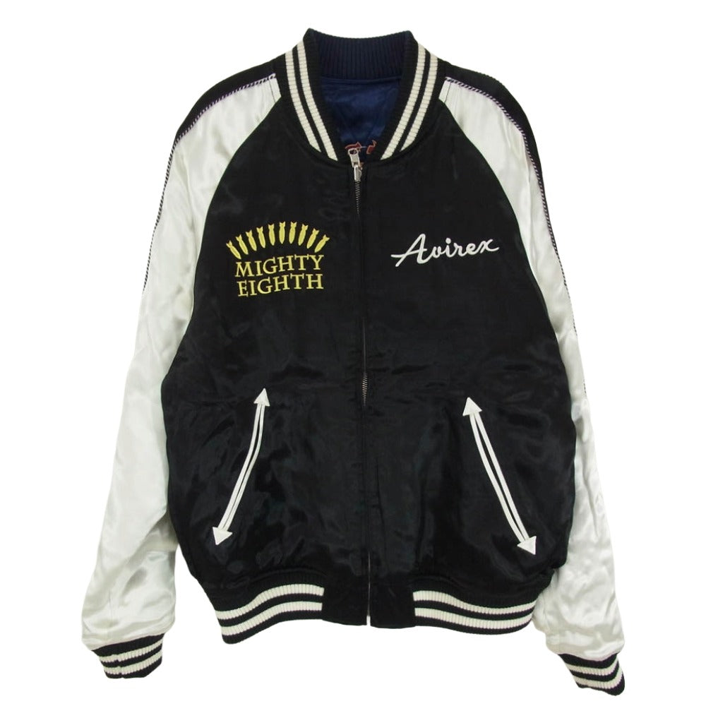 AVIREX アヴィレックス 6152222 MIGHTY EIGHTH REVERSIBLE JACKET リバーシブル スカジャン ジャケット ブラック系 M【中古】
