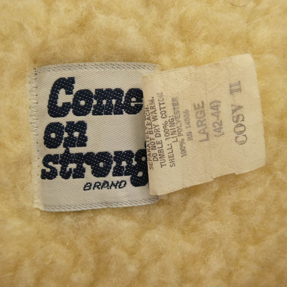 ヴィンテージ 80s USA製 Come on strong 裏ボア デニム ワーク ベスト インディゴブルー系 L【中古】