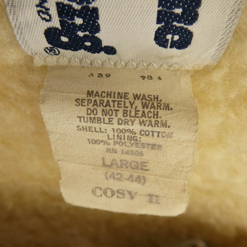 ヴィンテージ 80s USA製 Come on strong 裏ボア デニム ワーク ベスト インディゴブルー系 L【中古】