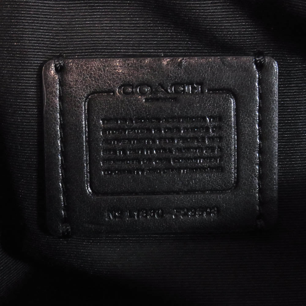 COACH コーチ F29508 シグネチャー セカンドバッグ ダークブラウン系【中古】