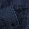 AVIREX アヴィレックス 6165142 TOMCAT バックプリント USN 刺繍ロゴ シャンブレー 長袖 シャツ インディゴブルー系 M【中古】