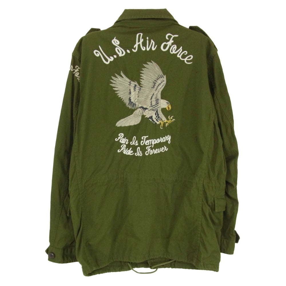 AVIREX アヴィレックス 6172107 EAGLE EMBROIDERY M-43 JACKET イーグル エンブロイダリー 刺繍 ミリタリー シャツ ジャケット カーキ系 M【中古】