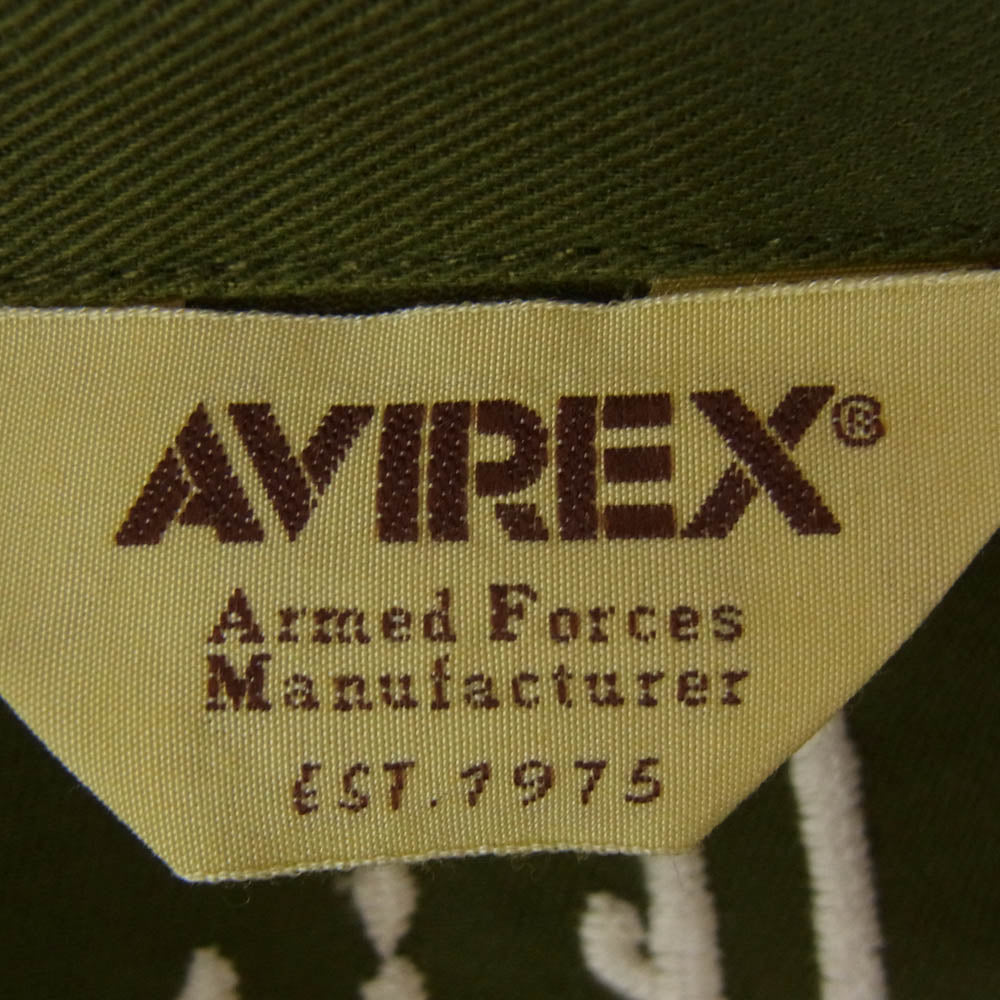 AVIREX アヴィレックス 6172107 EAGLE EMBROIDERY M-43 JACKET イーグル エンブロイダリー 刺繍 ミリタリー シャツ ジャケット カーキ系 M【中古】