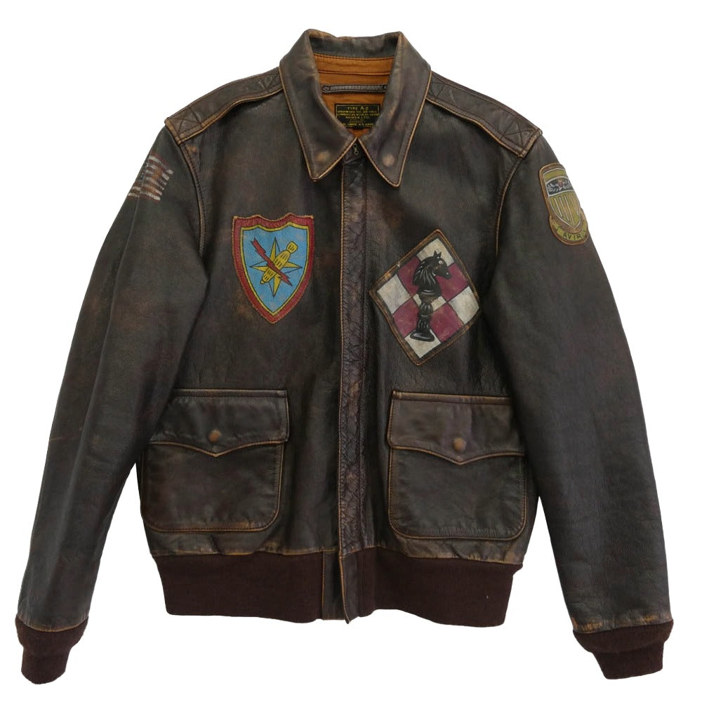 AVIREX アヴィレックス 6151092 A-2 487th REVIVAL 牛革 カウレザー