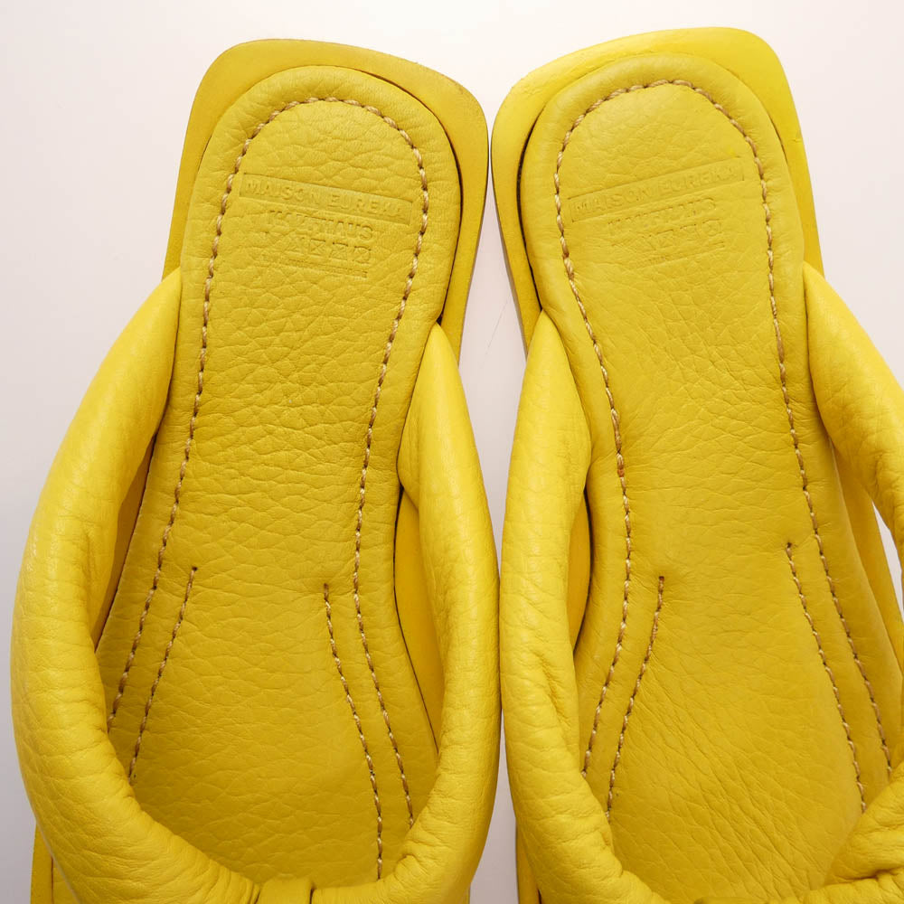 メゾン エウレカ 312 SETTA TONG SANDAL レディース 雪駄 トング サンダル イエロー系 35【極上美品】【中古】